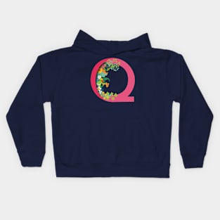 Tropical alphabet q Kids Hoodie